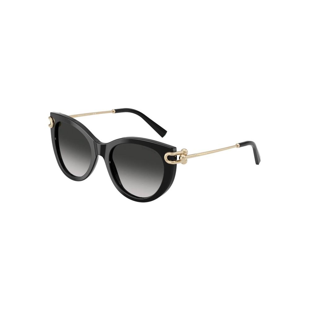 NEW!!! TIFFANY & CO TF4232 80013C Designer Black Cat-Eye Sunglasses Gold Accents